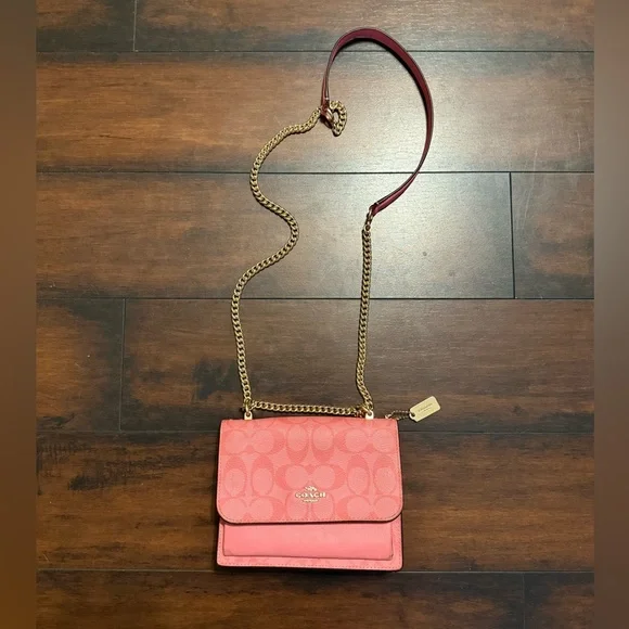Coach Mini Klare Pink Monogram Crossbody Bag
